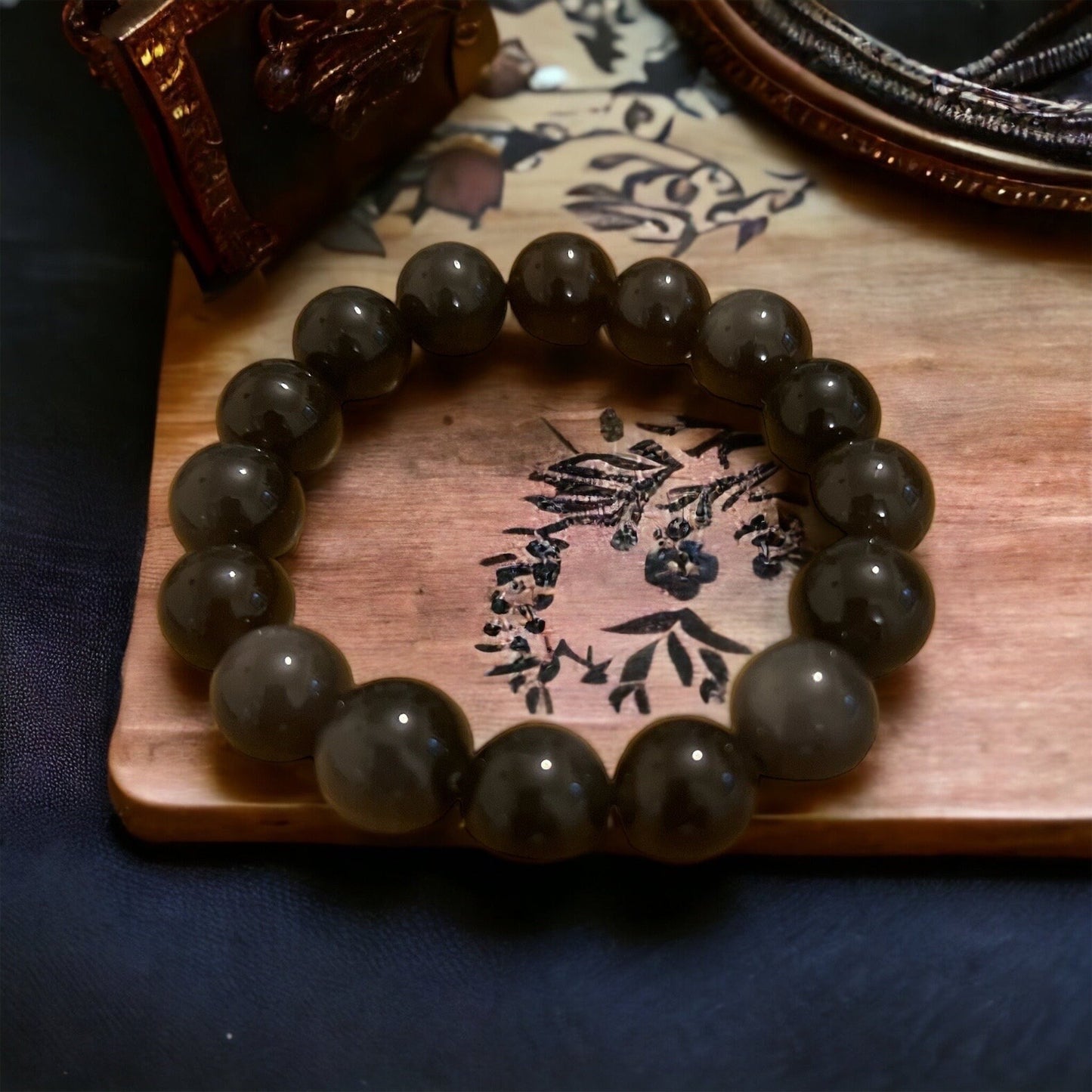 Handcrafted Rainbow Obsidian Bracelet: Gemstone Elegance