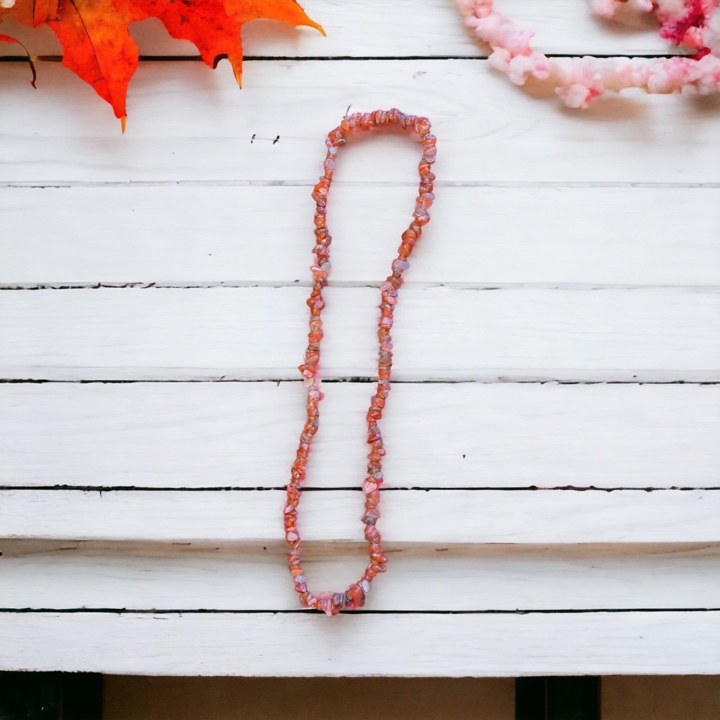 Handcrafted Crystal Stone Necklace: Agate, Rutile, Jasper, Moonstone, Carnelian