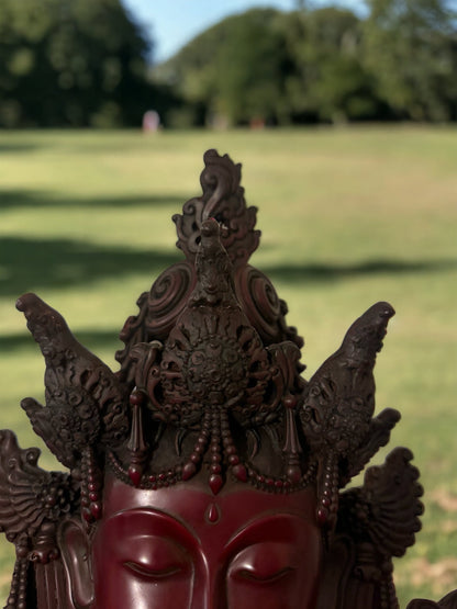 Handmade Manjushree Resin Statue  Buddhist Art for Home Decor