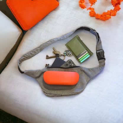 Recycled Corduroy Fanny Pack: Holiday Chest Bag