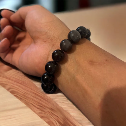 Handcrafted Rainbow Obsidian Bracelet: Gemstone Elegance