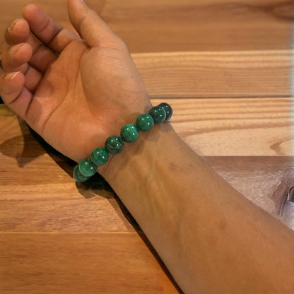 Handcrafted Malachite Bracelet: Natural Gemstone Jewelry