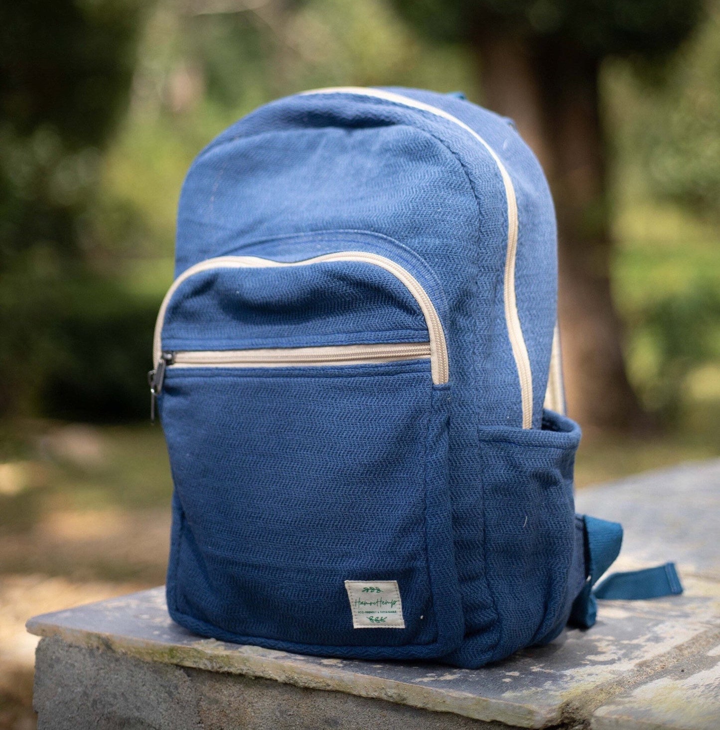 Handmade Hemp Backpack: Eco-Friendly Travel Bag, Fits 15-inch Laptop