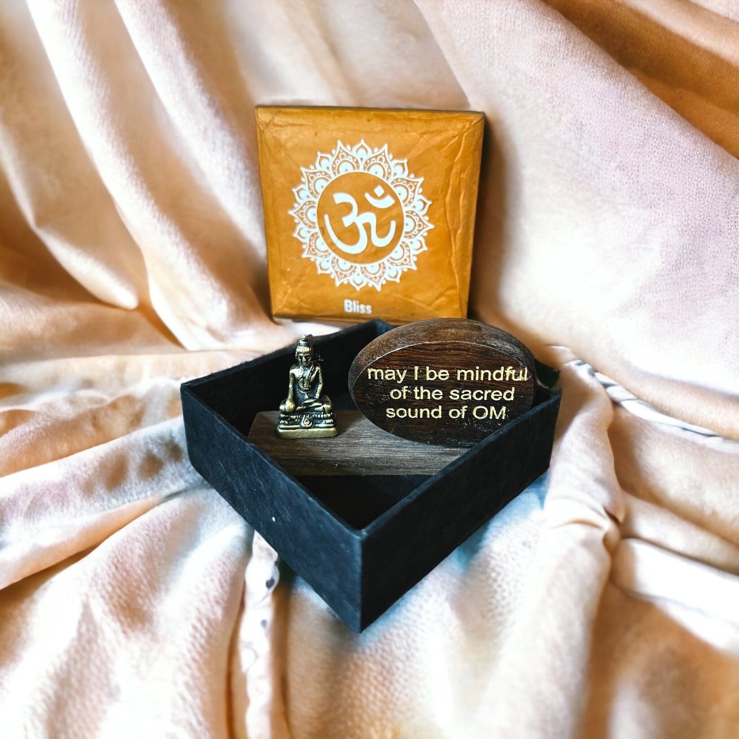 Affirmation Gift Box: Mini Buddha Statue, Handcrafted Home Decor