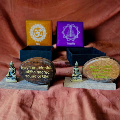 Affirmation Gift Box: Mini Buddha Statue, Handcrafted Home Decor