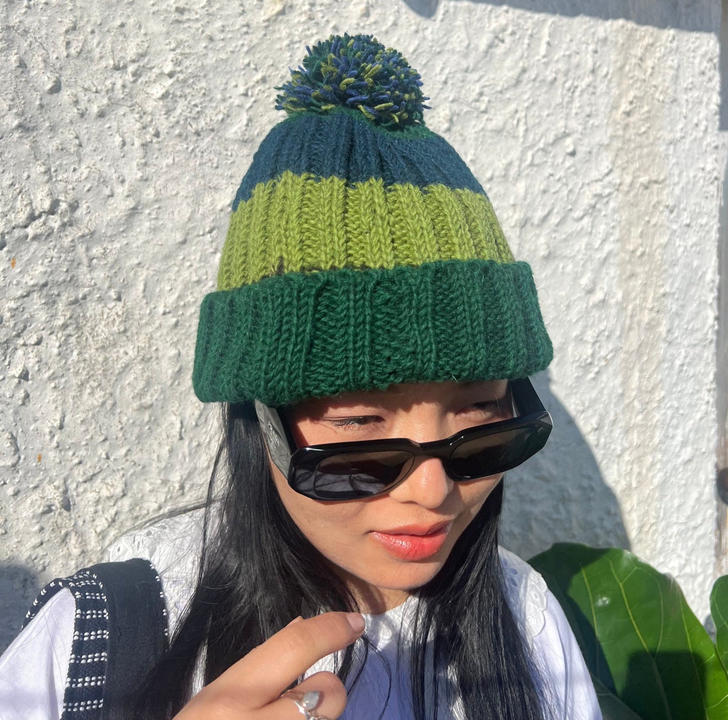 Hand-Knitted Chunky Cable Knit Beanie: Faux Fur Pom Pom, Winter Hat