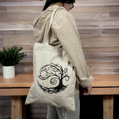 Handmade Organic Cotton Tote Bag: Fair Trade Hippie Festival Bag