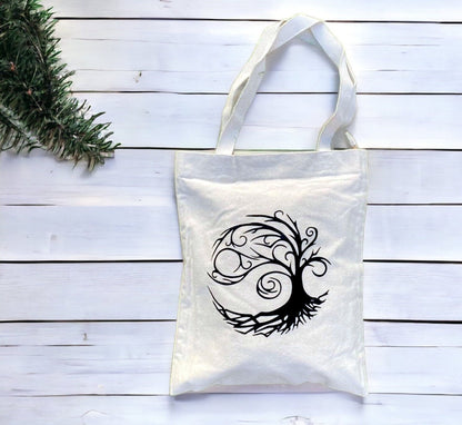 Handmade Organic Cotton Tote Bag: Fair Trade Hippie Festival Bag