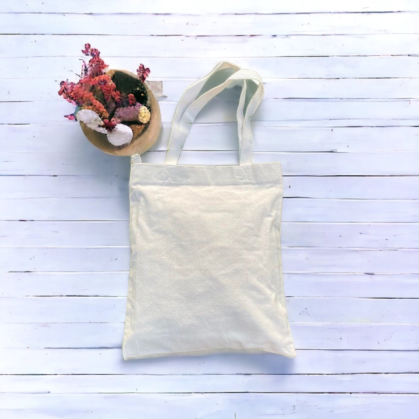 Handmade Organic Cotton Tote Bag: Fair Trade Hippie Festival Bag