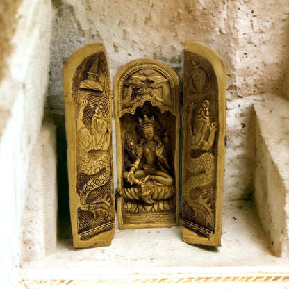 Green Tara & White Tara Statue | Antique Buddhist Decor, Nepal