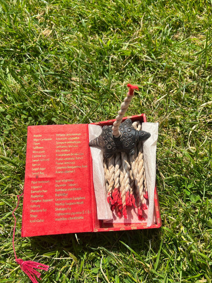 Handmade Nepal Rope Incense with Box and Stand: Aromatic Scent