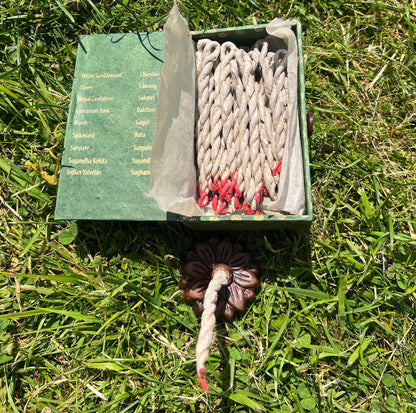 Handmade Nepal Rope Incense with Box and Stand: Aromatic Scent