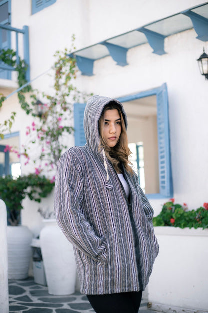 Unisex Gheri Cotton Hoodie Jacket: Eco-Friendly Fleece Lined
