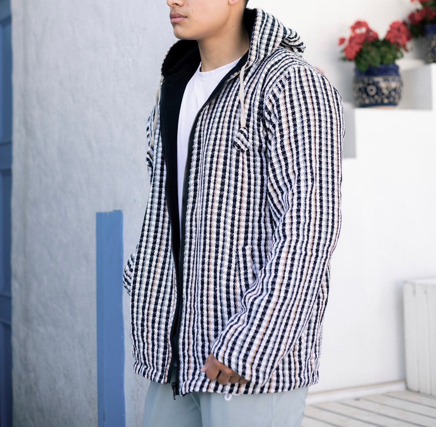Unisex Gheri Cotton Hoodie Jacket: Eco-Friendly Fleece Lined