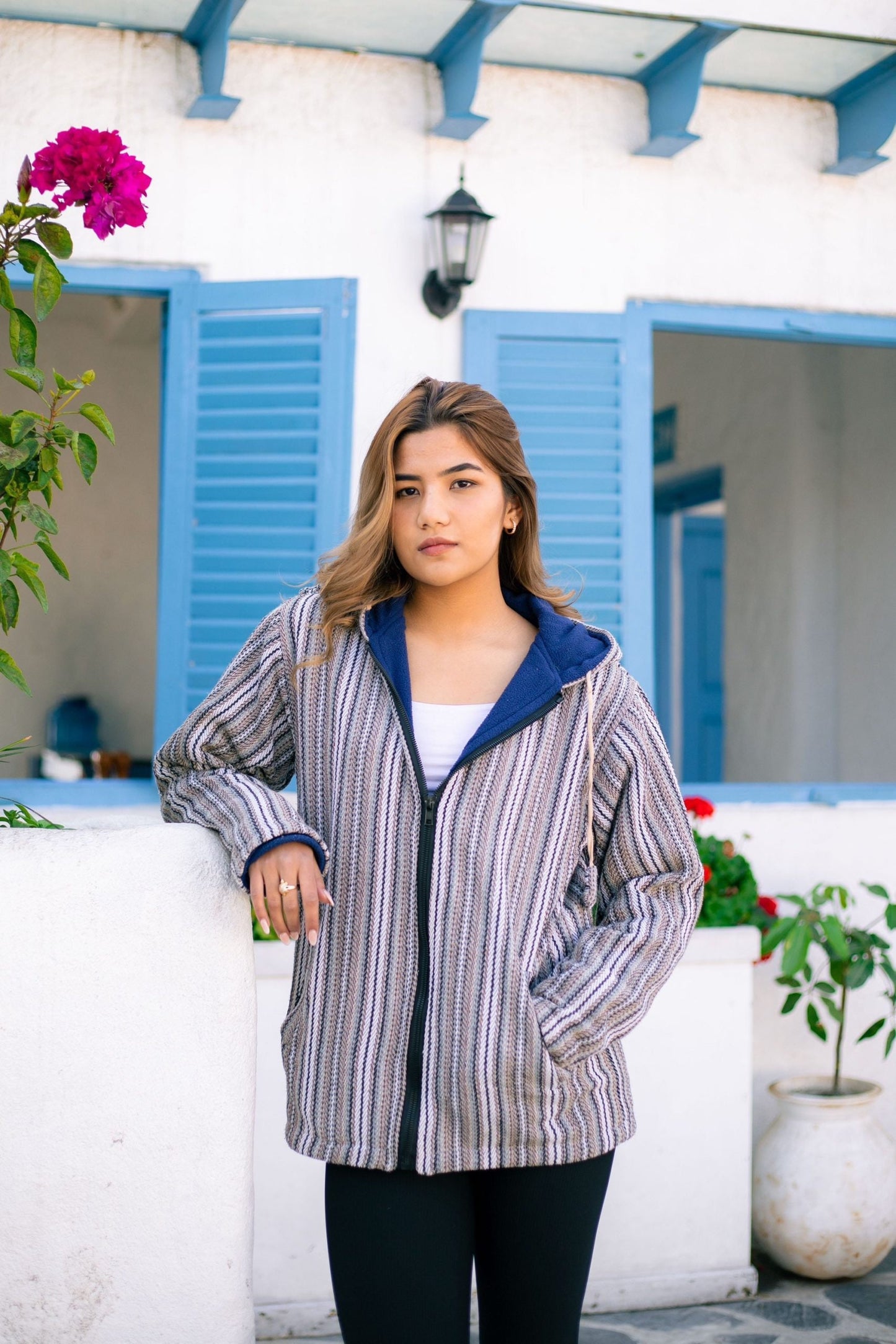Unisex Gheri Cotton Hoodie Jacket: Eco-Friendly Fleece Lined