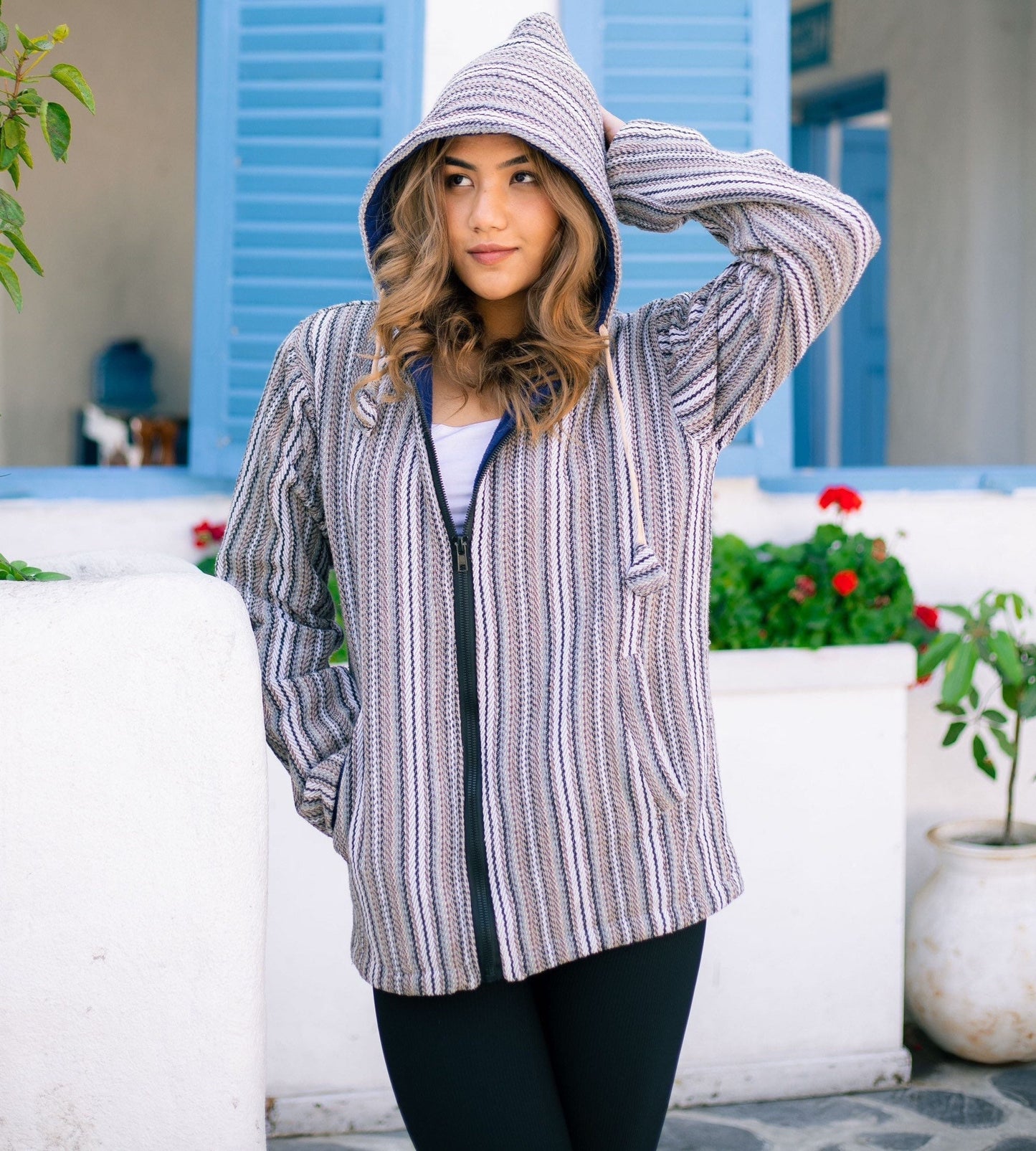 Unisex Gheri Cotton Hoodie Jacket: Eco-Friendly Fleece Lined