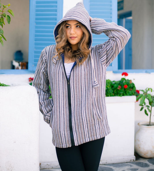 Unisex Gheri Cotton Hoodie Jacket: Eco-Friendly Fleece Lined