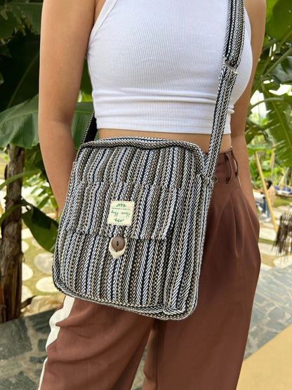 Handmade Hemp Crossbody Bag: Hippie Festival Flap Bag