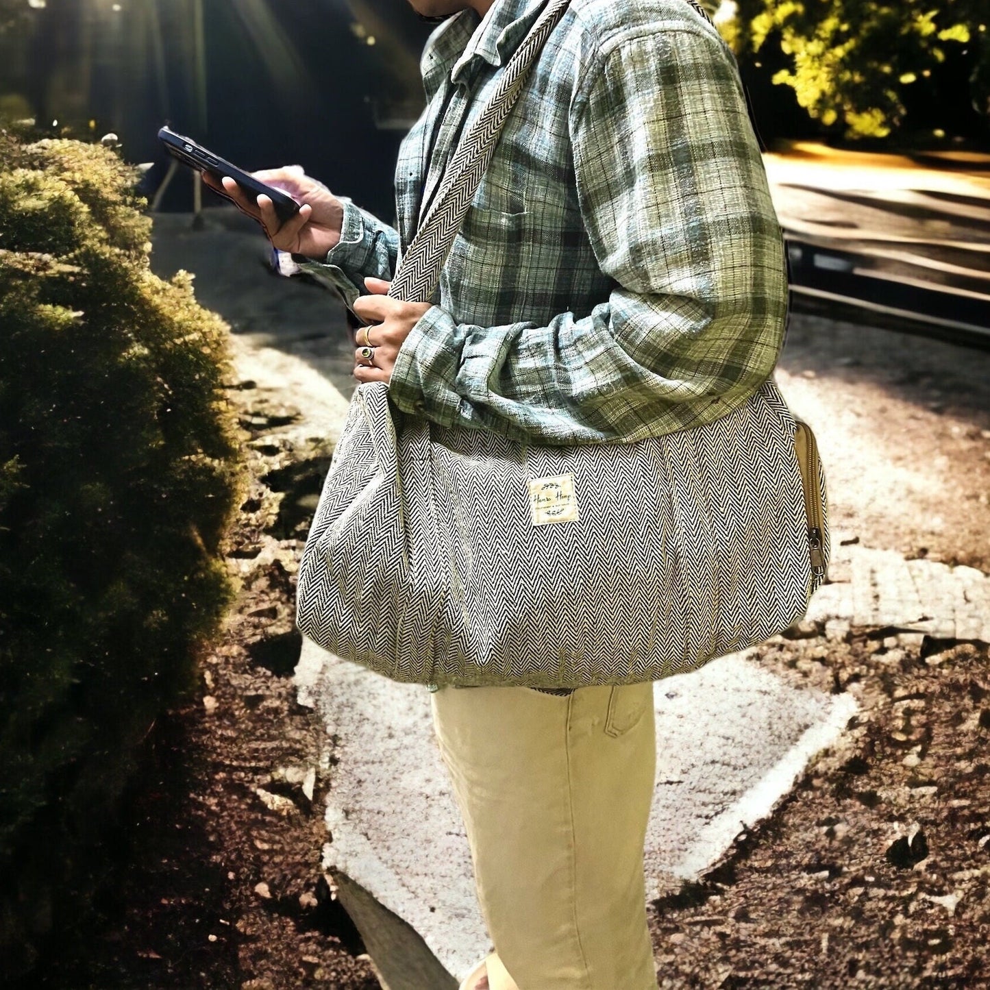 Pure Cotton Duffel Bag: Handmade Travel Holdall