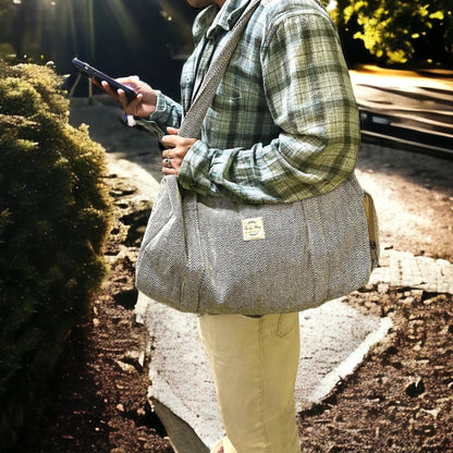 Pure Cotton Duffel Bag: Handmade Travel Holdall
