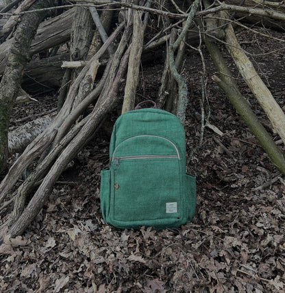 Handmade Hemp Backpack: Eco-Friendly Travel Bag, Fits 15-inch Laptop