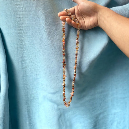 Handcrafted Crystal Stone Necklace: Agate, Rutile, Jasper, Moonstone, Carnelian