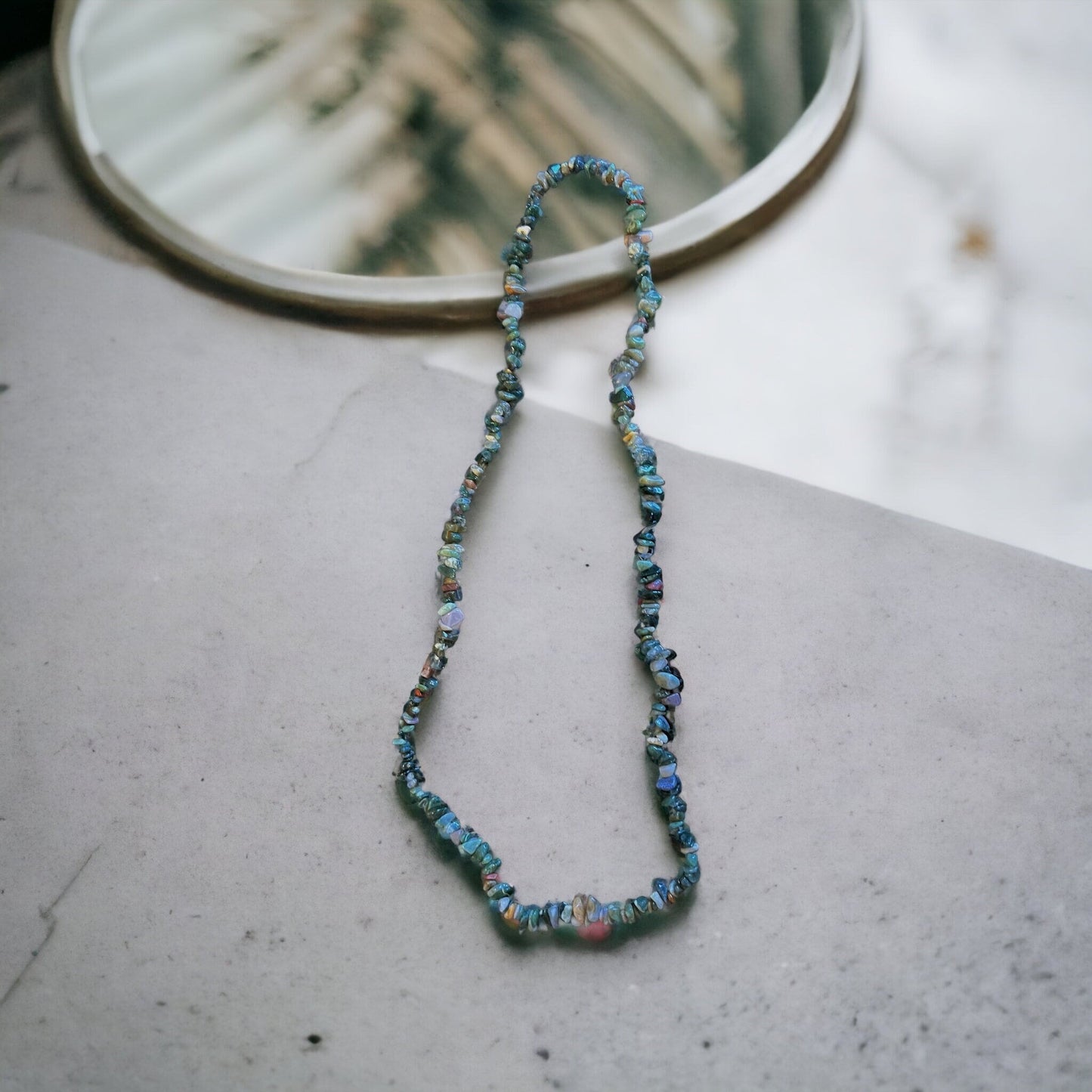 Handcrafted Crystal Stone Necklace: Agate, Rutile, Jasper, Moonstone, Carnelian