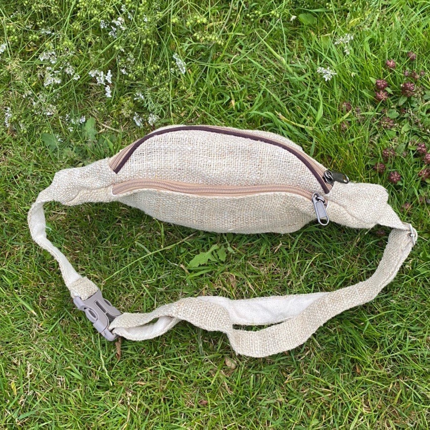Handmade Hemp Fanny Pack: Festival Waist Bag with Adjustable Belt