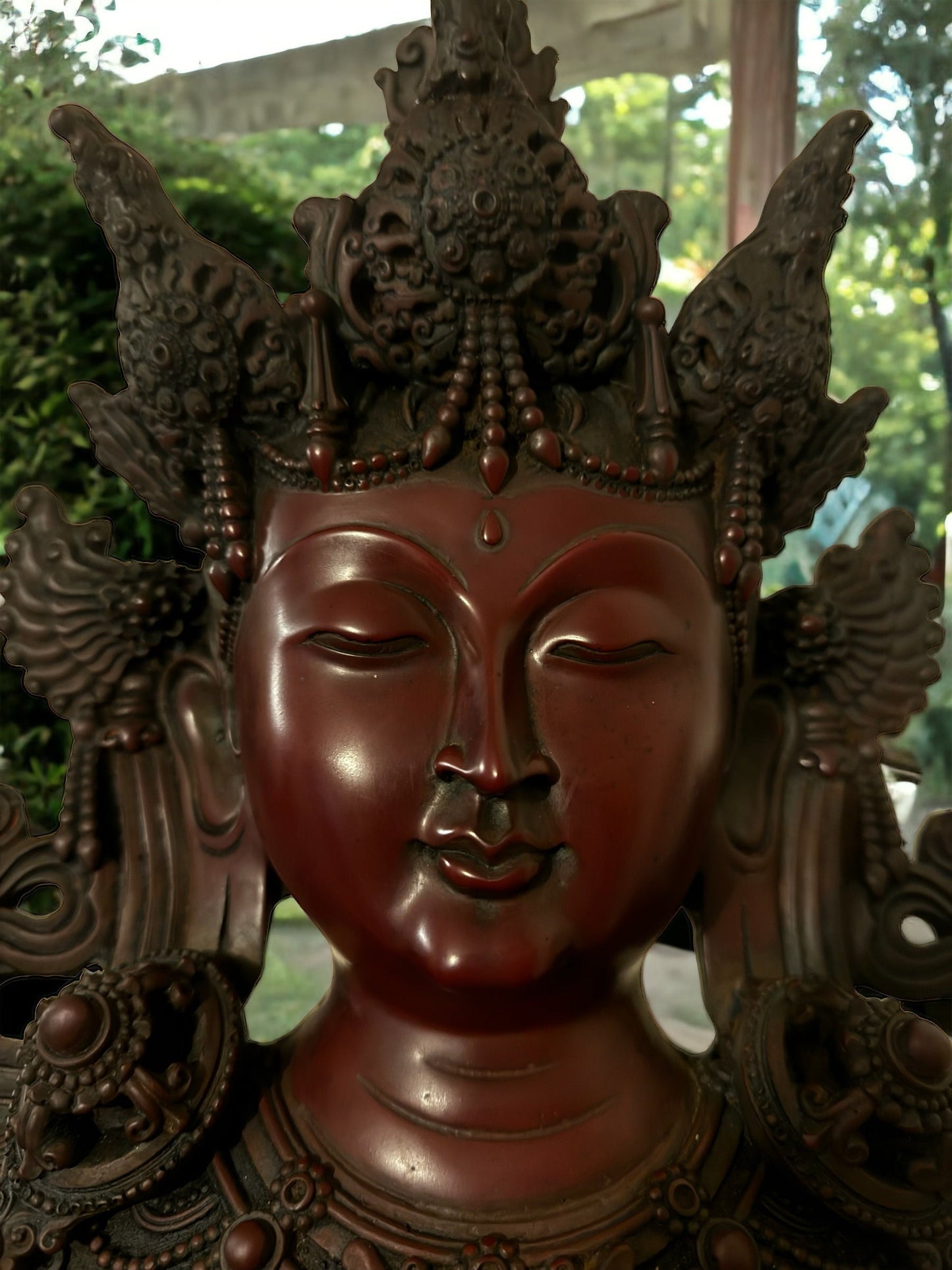 Handmade Manjushree Resin Statue  Buddhist Art for Home Decor