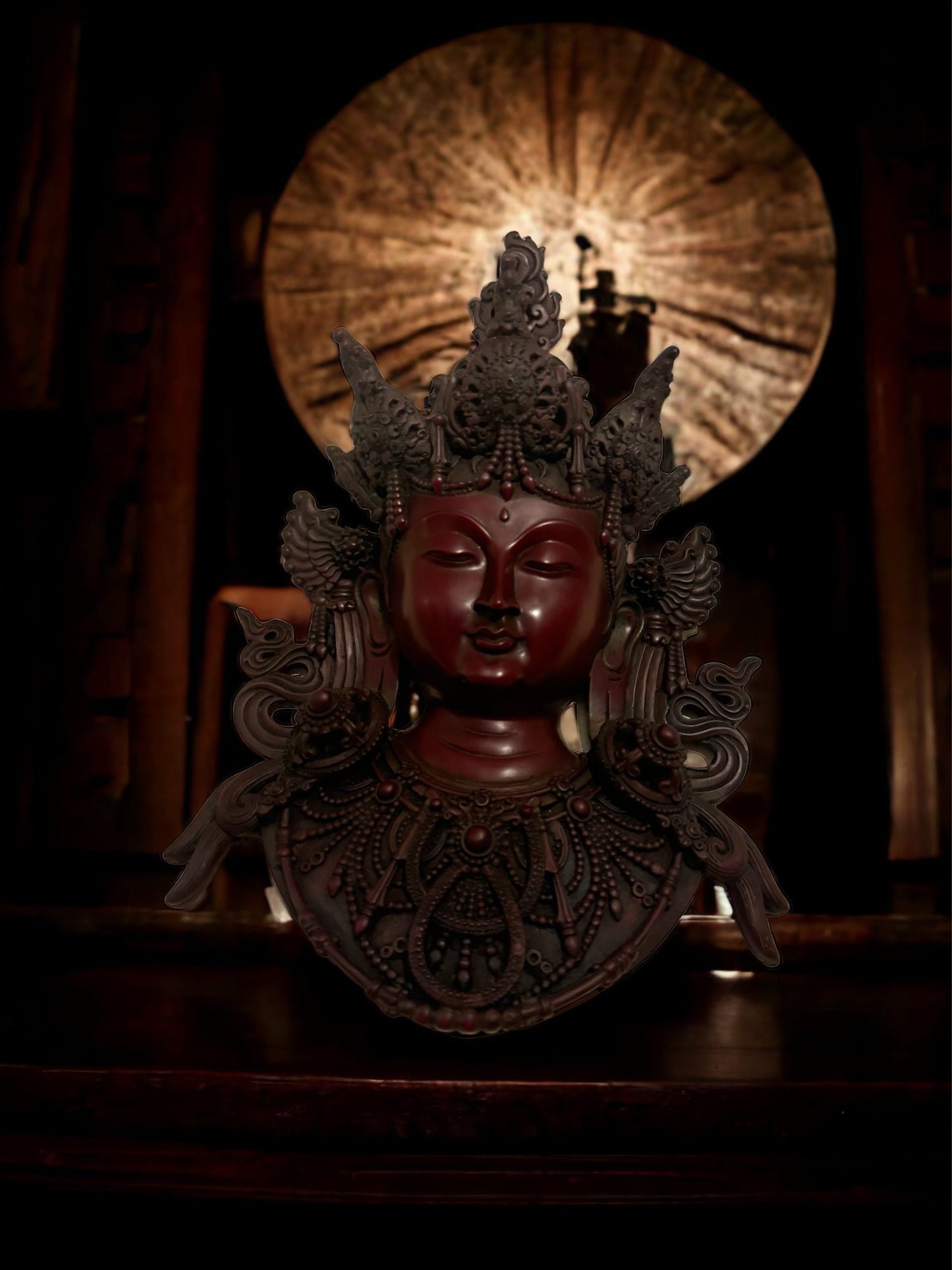 Handmade Manjushree Resin Statue  Buddhist Art for Home Decor