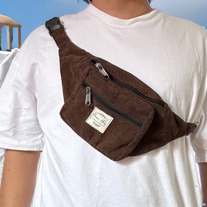 Recycled Corduroy Fanny Pack: Holiday Chest Bag