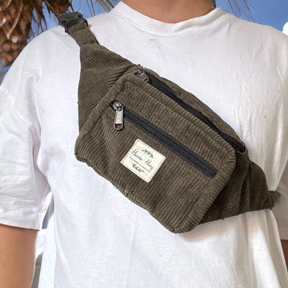 Recycled Corduroy Fanny Pack: Holiday Chest Bag