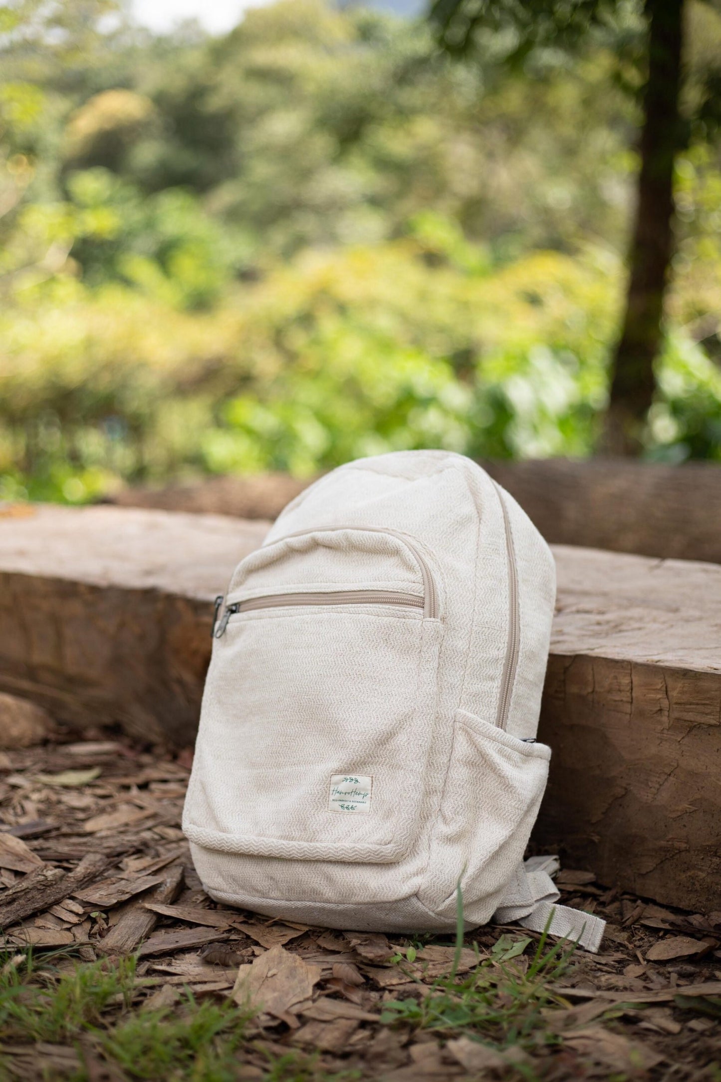 Handmade Hemp Backpack: Eco-Friendly Travel Bag, Fits 15-inch Laptop