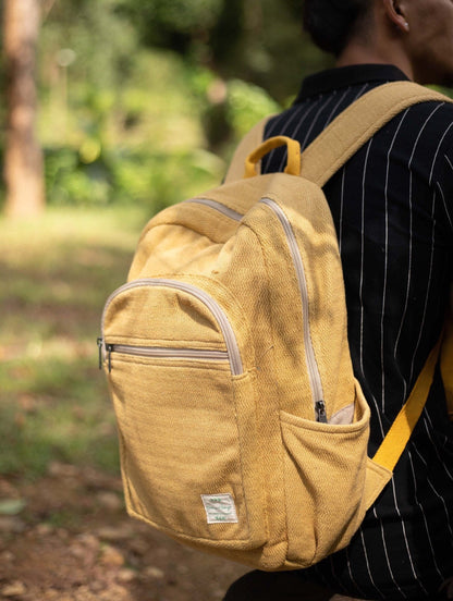 Handmade Hemp Backpack: Eco-Friendly Travel Bag, Fits 15-inch Laptop