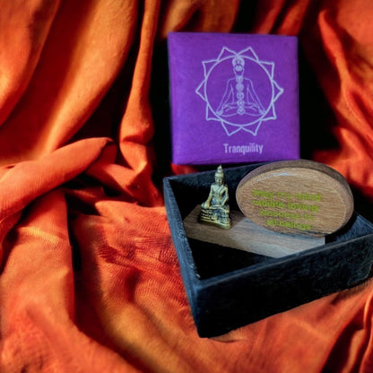 Affirmation Gift Box: Mini Buddha Statue, Handcrafted Home Decor