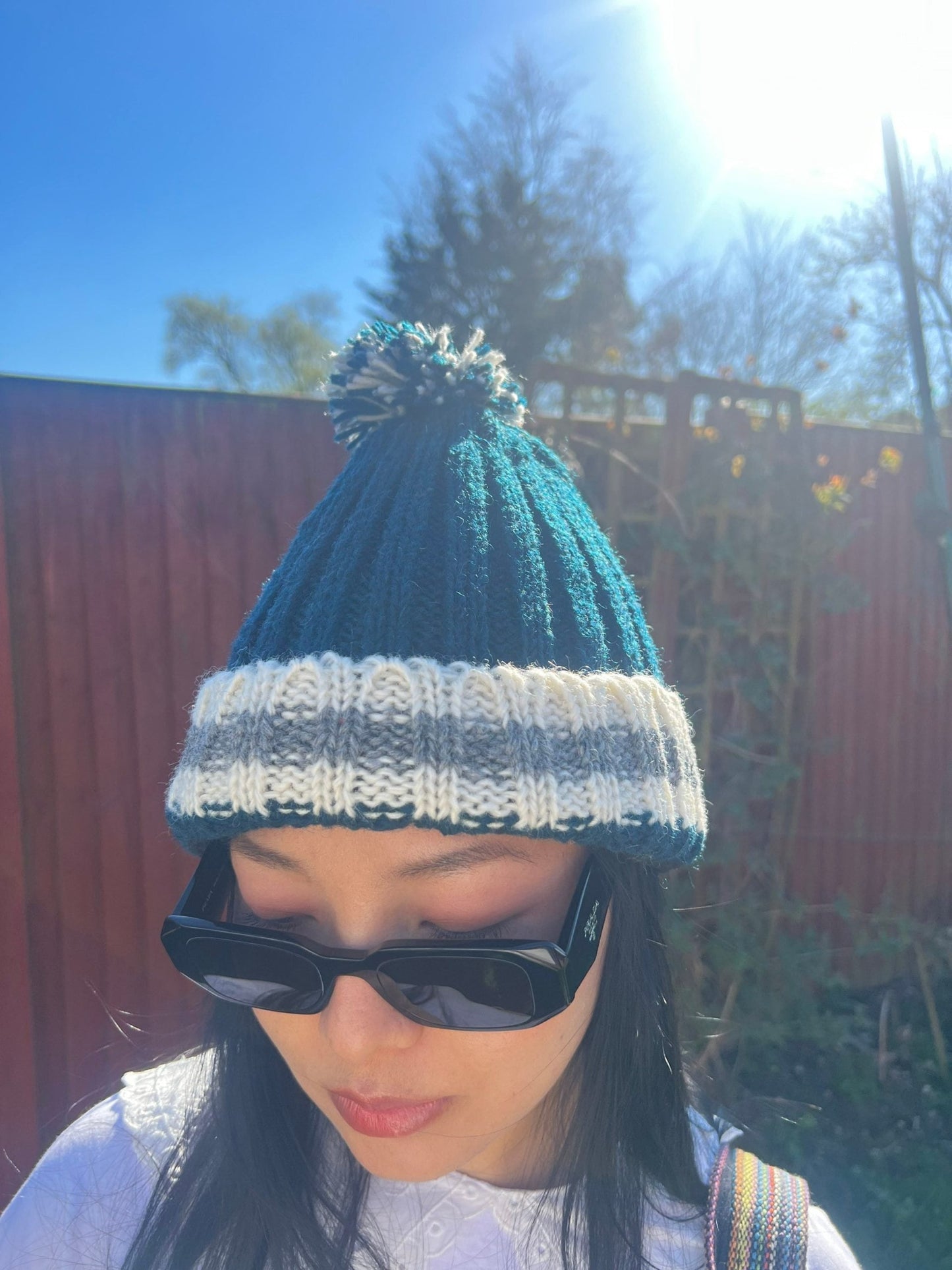 Hand-Knitted Chunky Cable Knit Beanie: Faux Fur Pom Pom, Winter Hat