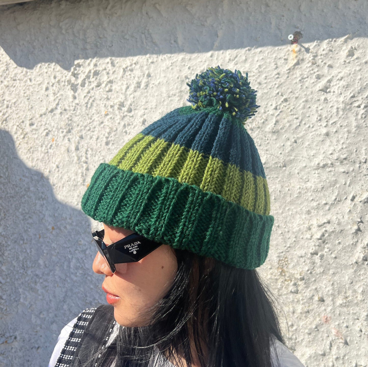 Hand-Knitted Chunky Cable Knit Beanie: Faux Fur Pom Pom, Winter Hat