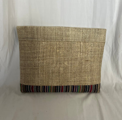 Eco-Friendly Handmade 13.5 Inch Hemp Laptop Case Bag for Travel - Handcrafted in Nepal.