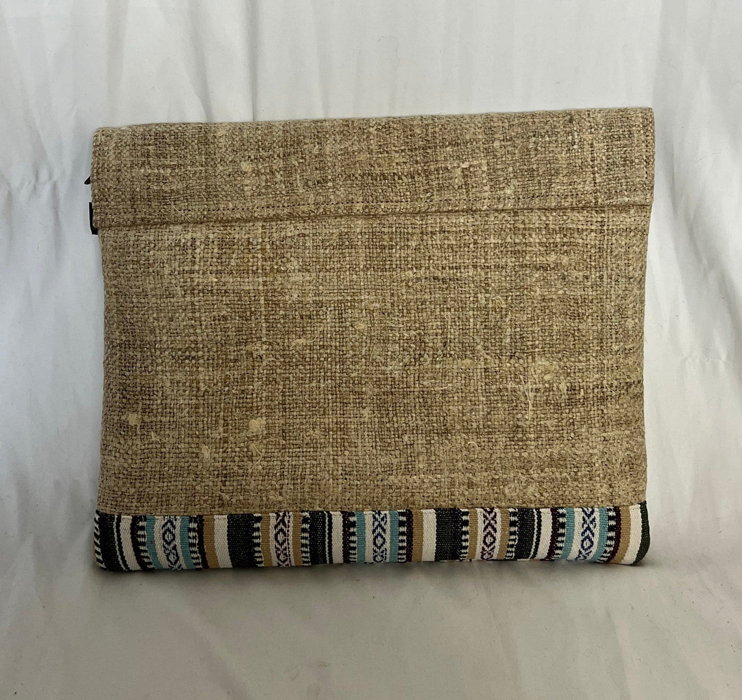 Eco-Friendly Handmade 13.5 Inch Hemp Laptop Case Bag for Travel - Handcrafted in Nepal.