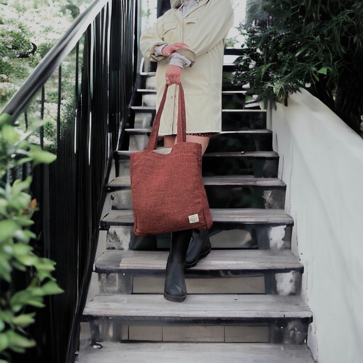 Handmade Organic Hemp Tote Bag: Eco-Friendly Shopper