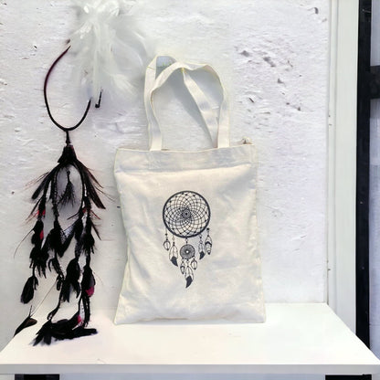 Handmade Organic Cotton Tote Bag: Fair Trade Hippie Festival Bag