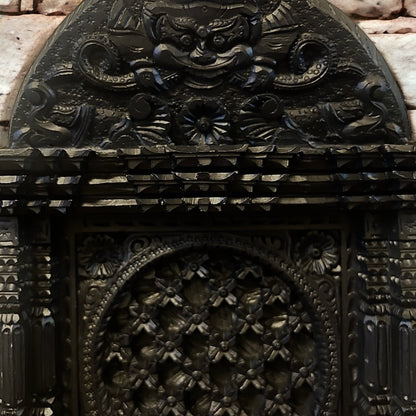 Exquisite Hand Carved Wooden Antique Nepal Window Design Showcase - Unique Artisan MasterpieceHome Decor