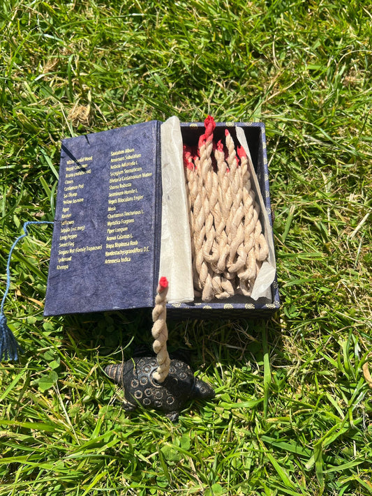 Handmade Nepal Rope Incense with Box and Stand: Aromatic Scent