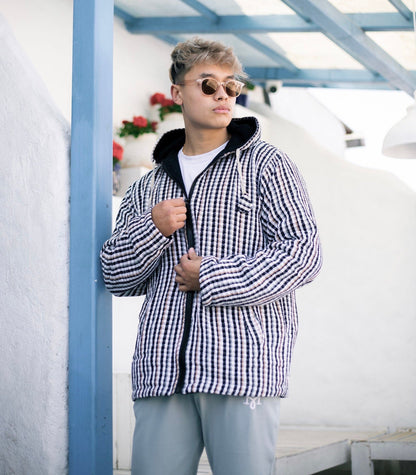 Unisex Gheri Cotton Hoodie Jacket: Eco-Friendly Fleece Lined