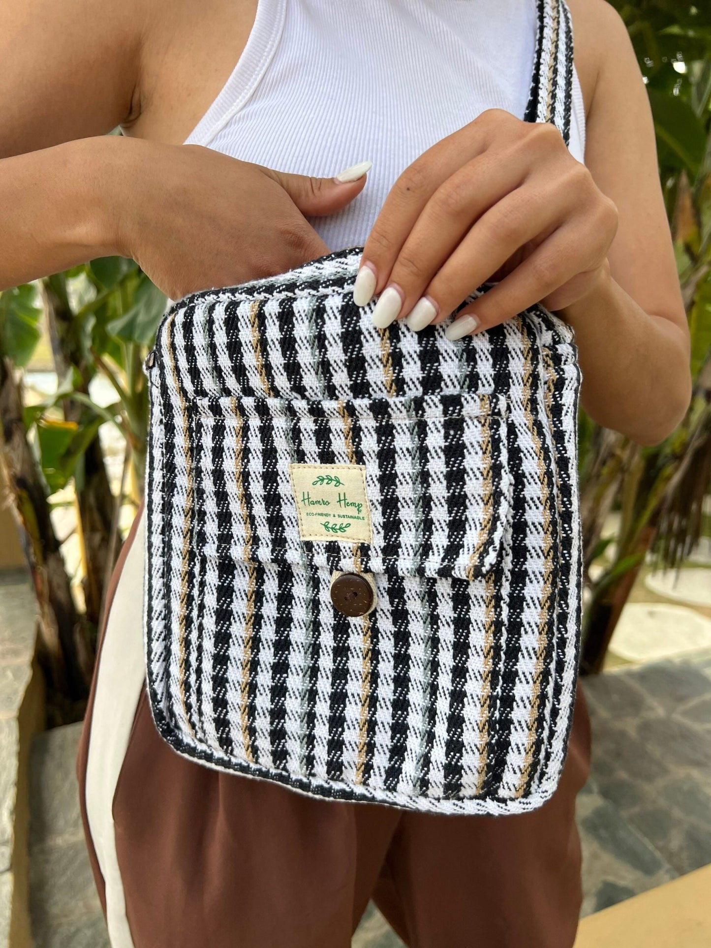 Handmade Hemp Crossbody Bag: Hippie Festival Flap Bag