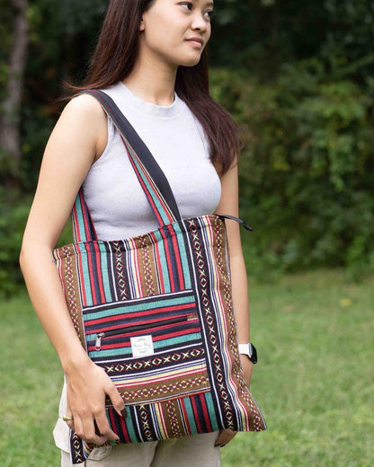 Handmade Himalayan Cotton Tote Bag: Eco-Friendly Travel Bag