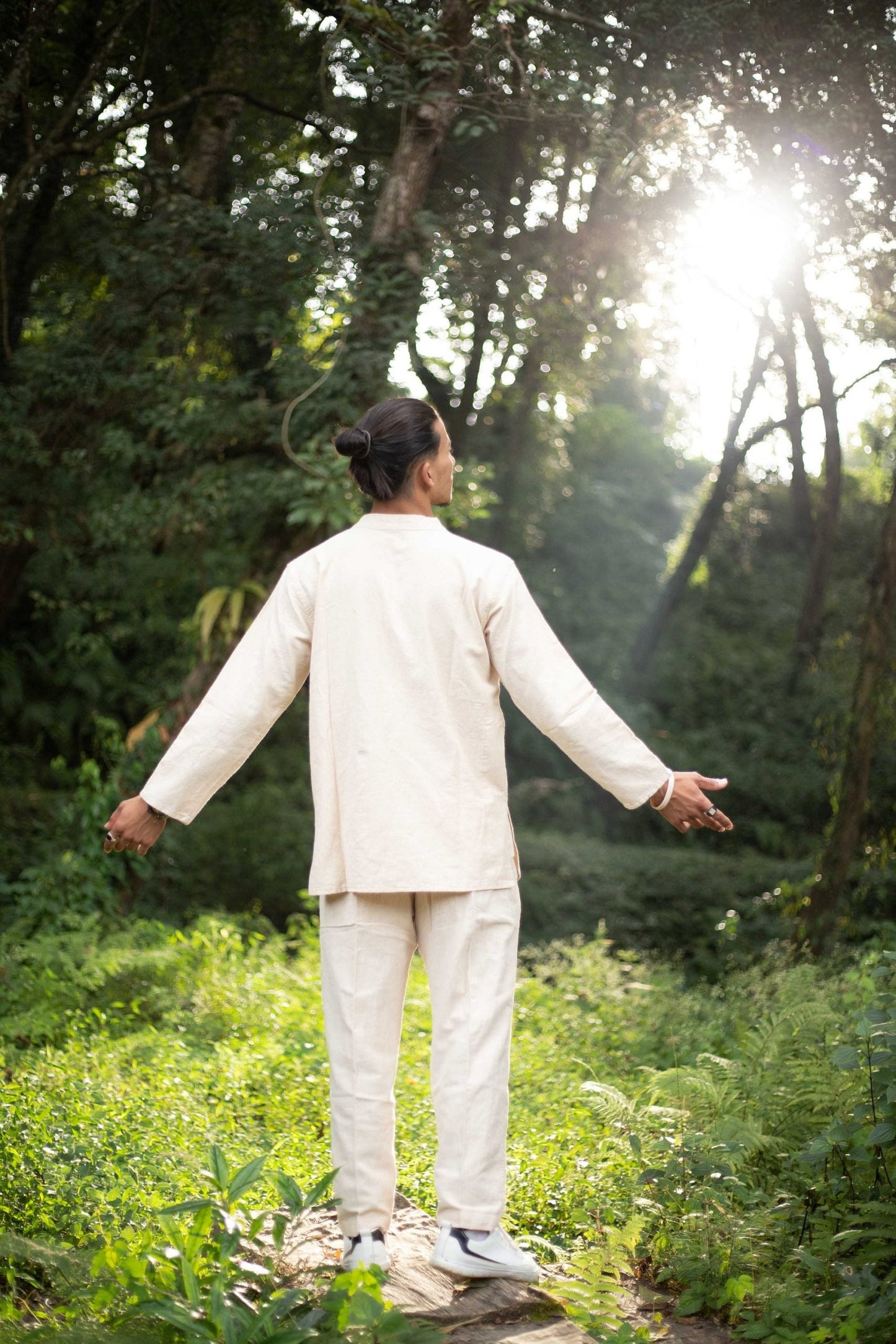 Hemp Cotton Trouser Set: Nepalese Stone Washed Kurta Shirt