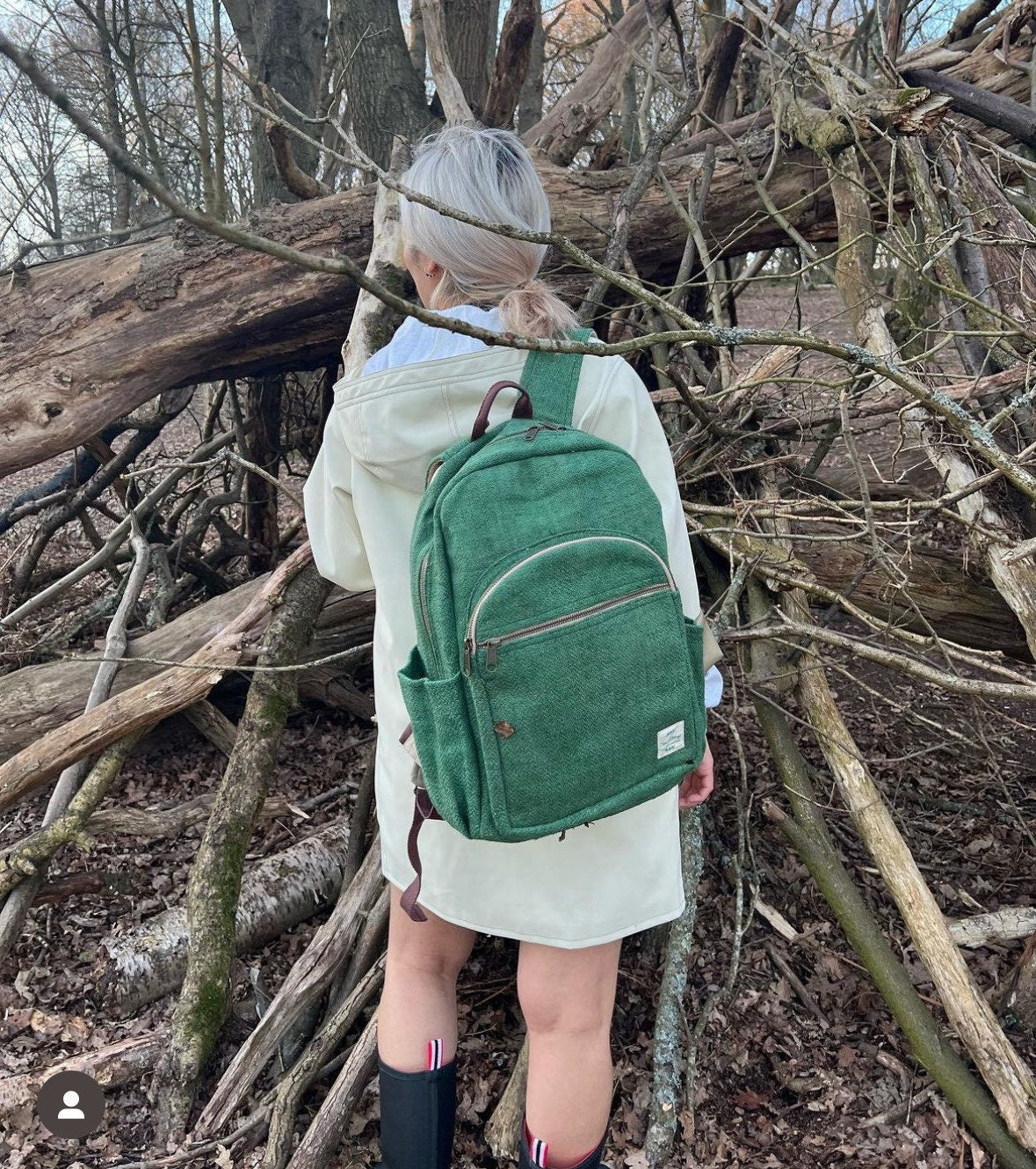 Handmade Hemp Backpack: Eco-Friendly Travel Bag, Fits 15-inch Laptop