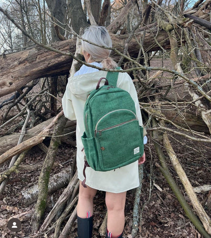 Handmade Hemp Backpack: Eco-Friendly Travel Bag, Fits 15-inch Laptop