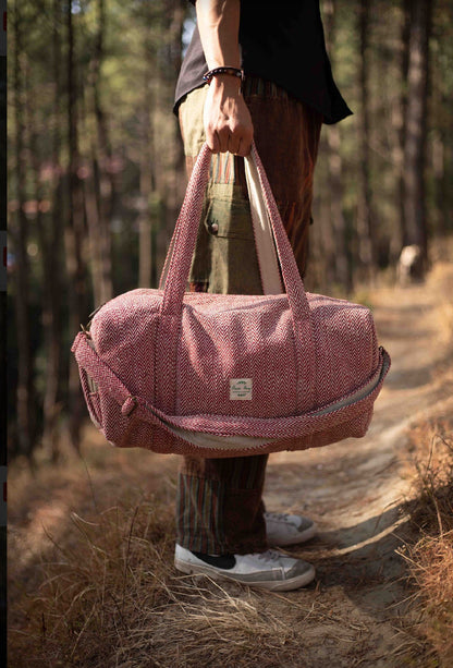 Pure Cotton Duffel Bag: Handmade Travel Holdall